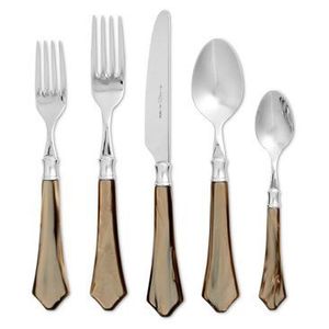 Latest Taupe Resin <b>Handle</b> Stainless Steel Flatware Set Luxury Spoon Fork Knife Dining Cutlery Set - Product Image 1