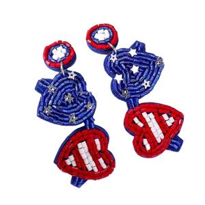 USA Pickleball Paddle Design Artisanat Perlé Jour de Jeu Broderie Dangle Boucles D'oreilles Unique Et Bijoux Par Hiba Enterprises - Product Image 4