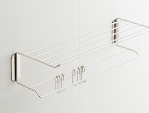 Toallero Metálico de Pared con Ganchos, Resistente al Óxido, Minimalista, Soporte de Almacenamiento para Baño, de Una Sola Capa - Product Image 1
