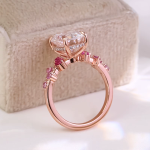 Bague de luxe en moissanite très prisée, en argent 925 et or rose 18 carats, taille coussin, sertie à griffes, bijou unisexe tendance pour femme - Product Image 2