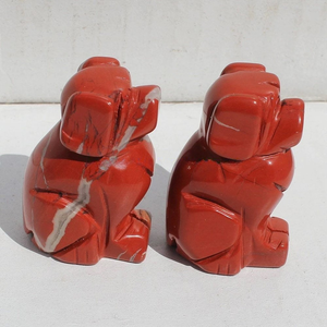 Estatua de Perro de Jaspe Rojo Natural Tallada a Mano, Figura de Animal de Cristal, Decoración Feng Shui para Hogar u Oficina, Regalo, Escultura de Cristal Curativa - Product Image 3