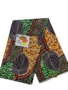 Tissu en coton Dobby 100 % de qualité supérieure, motif floral abstrait numérique, imprimé wax africain vert, écologique, pour robes, chemises et décoration intérieure - Product Image 3