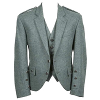 Veste Kilt Casual sur Mesure en Laine Solide Lovat Imperméable Nylon/Cachemire à Col Rabattu pour Hommes Haute Qualité Toutes Tailles