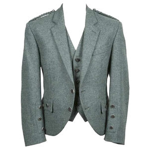 Veste Kilt en Tweed Vert Lovat sur Mesure pour Hommes, Veste en Tweed Argyle de Haute Qualité pour Hommes, Disponible dans Toutes les Tailles - Product Image 3