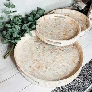 Bandeja decorativa de resina con incrustaciones de nácar de tamaño personalizado, bandeja especial para servir dátiles en Ramadán, bandeja para servir en la cocina, el hogar o el restaurante. - Product Image 1