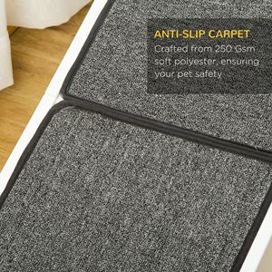 Rampa Plegable para Perros con Plataforma Superior Antideslizante Gris y Blanca, Accesorio Conveniente para Camas de Mascotas - Product Image 5