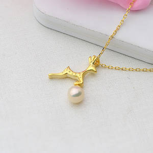 Pendentif en argent S925 cerf/eland avec chaîne de perles (7-13 perles) pour femme, accessoires de bricolage semi-finis, apprêts de bijoux pour collier 352 - Product Image 3