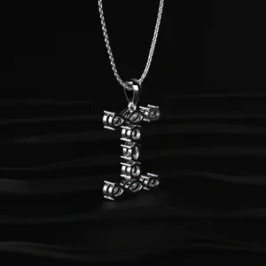Nouveauté : Pendentif en diamant CVD cultivé en laboratoire avec initiale I, couleur D-E, clarté VVS-VS, certifié IGI, collier en or blanc. - Product Image 5