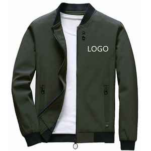 FITME SPORTS Customization Vintage <b>Pilot</b> Bomber <b>Jacket</b> Waterproof Windbreaker Polyester/Cotton Plus Size Men's Stand Collar - Product Image 1