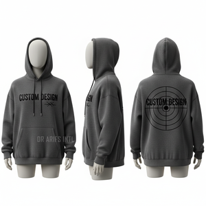 Sweat-shirt à capuche vert foncé personnalisé pour homme, broderie avant et arrière, coupe classique, décontracté, pour l'automne - Product Image 2