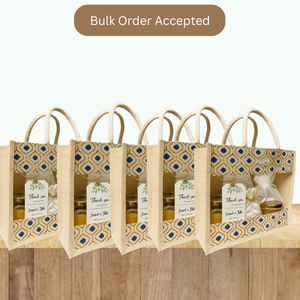 Bolsa de regalos de yute de ventana de PVC de calidad superior para Diwali, Boda de Navidad, para cestas de habitación, almacenamiento listo para exportar - Product Image 4