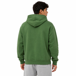 เสื้อฮู้ดดี้สีเขียวมะกอกแบบสั่งทำพิเศษสำหรับผู้ชาย ทรงหลวม ซิปเต็มตัว ผ้าฝ้ายผสมขนแกะ สำหรับฤดูใบไม้ร่วงและฤดูหนาว สีพื้น รับผลิตแบบ OEM ODM พร้อมบริการพิมพ์ลายและปัก - Product Image 3