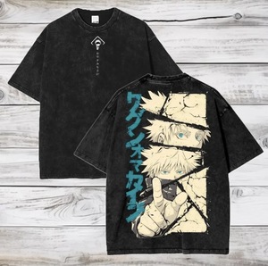 เสื้อยืดผู้ชายคอวีทรงปกติแบบวินเทจลายกราฟิกสตรีทแวร์  ไซส์พลัส  ผ้าทอเป็นมิตรกับสิ่งแวดล้อม  แบบย้อมสีเอซิดวอช - Product Image 3