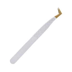 Pince à cils en acier inoxydable à pointe en fibre, logo personnalisé, pour extensions de cils, outil professionnel d'extension de cils - Product Image 1
