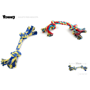 Jouet en corde de coton à double nœud Yommy 33cm pour chiens et animaux de compagnie - Product Image 1