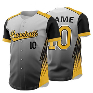 Maillot de baseball en maille à boutons entiers et à bordures, maillot de baseball blanc uni, maillot de baseball en gros, maillot de baseball vierge, OEM - Product Image 6