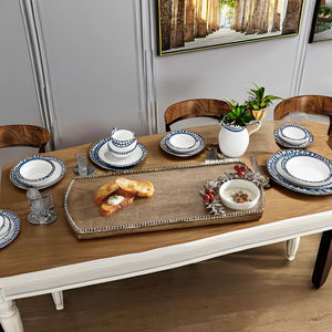 Plateau à gâteau classique en bois de manguier écologique, de forme rectangulaire et finition polie - Product Image 4