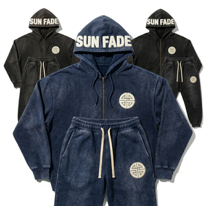 High Street Fade Oversized Vintage Cotton Pullover Gradient Acid Wash Hoodie Plus Size Men's Hoodies Sudaderas - Product Image 6