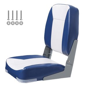 Sedile Pieghevole per Barca da 18,9 Pollici con Schienale Basso, Imbottitura in Spugna Spessa e Cerniera in Alluminio, Sedia Pieghevole da Capitano per Nautica - Product Image 1