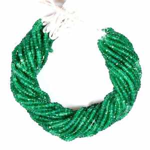 Perles facettées en onyx vert naturel, 4 mm, en vrac, pour la création de bijoux, vente en gros - Product Image 1