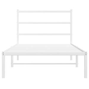 Cadre de lit double en acier blanc, design respirant, lit en métal - Product Image 5