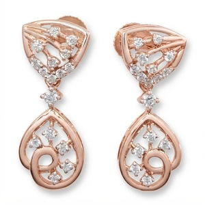 9K Rose Gold Round Diamond <b>Earrings</b> | 0.37 CT | Lab Grown & Natural Diamonds - Product Image 1