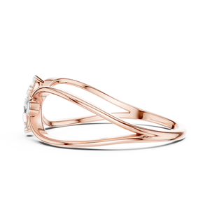 Bague en or rose 18 carats plaqué rhodium avec diamant de laboratoire taille brillant CELESTIAL KNOT, idéale pour fiançailles, mariage, fête, Saint-Valentin et usage quotidien - Product Image 2