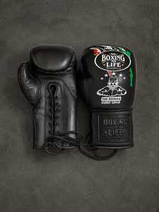 Gants de boxe professionnels personnalisés de haute qualité, fabriqués en usine, avec motif Pit Bull imprimé, « No Boxing No Life » - Product Image 1