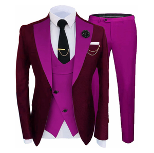 Traje formal de negocios para boda, oficina, pantalón, abrigo, disfraz de moda, traje de boda, blazer, chaleco, pantalón, conjunto de 3 piezas para hombre - Product Image 4