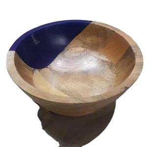 High Quality Epoxy Resin With Wood Serving Bowl For Salad Fruits & <b>Dinnerware</b> Top Selling Luxury Salad Serving Bowl For Tabletop - Product Image 6