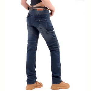 Motorcycle Leather Cordura Riding Pants with CE Removable <b>Knee</b> & Hip <b>Protectors</b> | Waterproof Biker Trousers | Hike Impex - Product Image 5