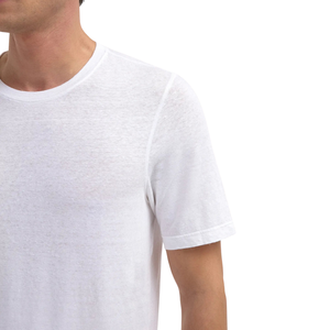 Men's White Short Sleeve O-Neck Cotton <b>T</b>-<b>Shirt</b> Regular Fit Casual Jersey Knit Breathable Solid Color - Product Image 2
