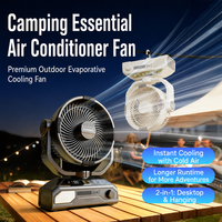 Nouveau ventilateur oscillant d'extérieur 2026, LED, portable, double usage pour la maison, le bureau, le barbecue et le camping