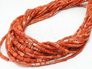 Cuentas de Coral Rojo Italiano Heishi, Lisas y Pulimentadas, Formas Mixtas, 2-4 mm, Aproximadamente 16 Pulgadas por Hilo, Certificadas por Terceros - Product Image 4