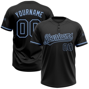 Wholesale Direct Industry Best Selling Custom Black Black-White Two-<b>Button</b> Unisex Softball Jersey - Product Image 6
