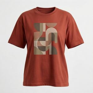 เสื้อยืดคอกลมผ้าฝ้ายเนื้อหนา 100% สำหรับผู้หญิง ลายปักตกแต่ง แฟชั่นลำลอง ทนทาน สีสันปรับแต่งได้ - Product Image 1