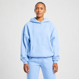 Sudadera con Capucha Oversize para Mujer 2026, Color Liso, Hombros Caídos, Manga Larga, Forro Polar de Algodón, Ropa Casual de Otoño - Product Image 1
