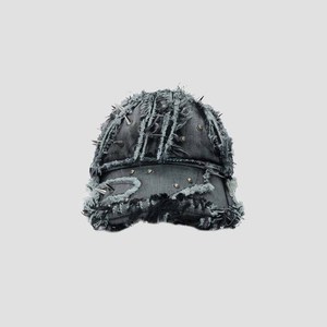 Distressed Denim Baseball Cap Unisex Adjustable Snapback 6-Panel Punk Style Casual Wear - Product Image 5