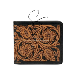 Handmade <b>Black</b> Leather <b>Wallet</b> <b>for</b> <b>Men</b> Genuine Bifold Card Holder <b>Wallet</b> with Cash Bill Compartments - Product Image 2