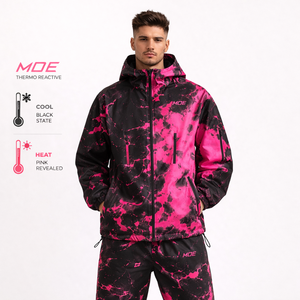 Veste imperméable pour homme avec logo personnalisé OEM, effet changeant de couleur, coupe-vent thermique réactif à la chaleur, vêtement d'extérieur. - Product Image 3