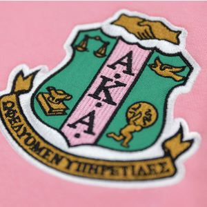 Sweat-shirt rose AKA avec broderie en chenille verte, col rond, pour femmes, style grec, col rond, coupe décontractée, sweat-shirt élégant de qualité supérieure - Product Image 4