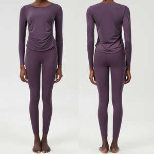 Conjuntos Deportivos Personalizados de Tela Lulu, Camisetas y Leggings de Cintura Alta para Niñas, Ropa Deportiva de Secado Rápido, Conjuntos Deportivos para Mujer - Product Image 1