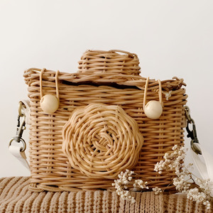 <b>Camera</b> toy basket for kids handmade rattan miniature cameras wholesale cost children baskets - Product Image 1