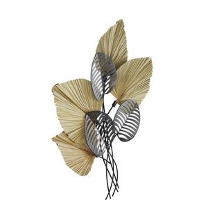 Decoración de pared metálica con diseño clásico de hojas, perfecta para pasillos o entradas, y para decoración de cocinas, procedente de la India. - Product Image 2