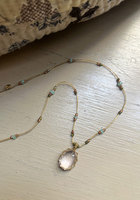 Collar de Macramé Hecho a Mano con Piedra Lunar, Colgante Ovalado de Gema Natural, Cordón Ajustable con Cuentas, Joyería Artesanal Boho Minimalista