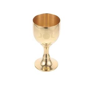 Copa Kiddush Redonda de Acero Inoxidable Plateado en Oferta, con Bandeja Decorativa, Copa Kiddush Niquelada para Regalo - Product Image 4