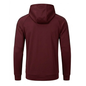 Survêtement à capuche pour homme personnalisable, couleur unie marron, coupe longue, décontracté, avec poches latérales, fermeture à cordon, en polyester - Product Image 2