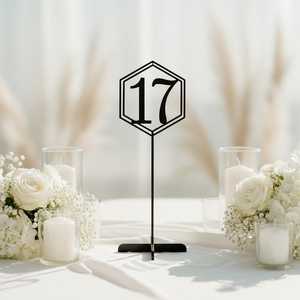 <b>Table</b> <b>Numbers</b> - Wedding <b>Table</b> <b>Numbers</b> - Hexagon <b>table</b> <b>numbers</b> -Gold <b>table</b> <b>numbers</b> - Product Image 2