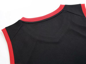 Uniforme de basket-ball de haute qualité, uni, noir et rouge contrastés, très vendu, service OEM, vêtements d'équipe sportive - Product Image 6