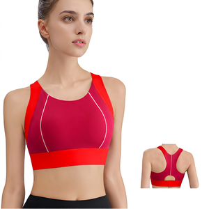 Soutien-gorge de sport dos nageur couleur unie pour femme, maintien moyen, respirant, pour yoga et entraînement, avec design de coutures - Product Image 6